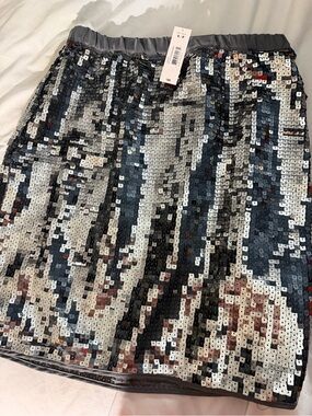 Silver Sequin Mini Skirt - NWT